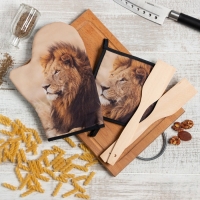 Набор подарочный Доляна "Глава семьи": варежка 20х28 см, прихватка 17х17 см, 2 лопатки Набор подарочный Доляна "Глава семьи": варежка 20х28 см, прихватка 17х17 см, 2 лопатки