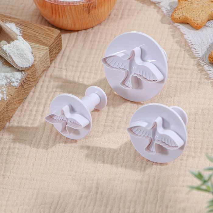 Набор плунжеров кондитерских Доляна &laquo;Птица&raquo;, 3 шт, 4,5&times;5 см