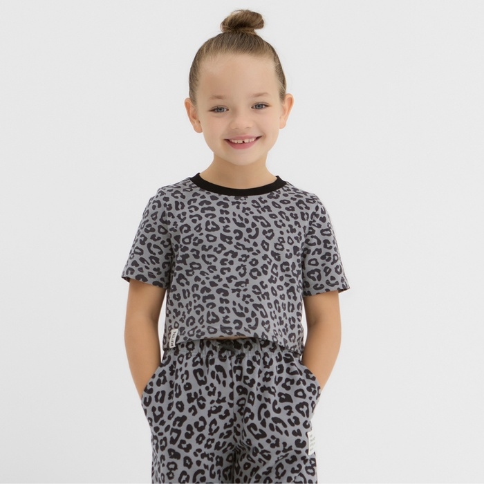 Футболка детская укороченнаяKAFTAN Trendy grey, р.32 (110-116)