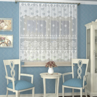 Тюль на кухню без шторной ленты, размер 170х170 см, цвет белый, 100% полиэстер Тюль на кухню без шторной ленты, размер 170х170 см, цвет белый, 100% полиэстер