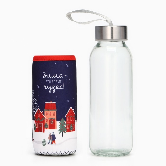 Новый год. Бутылка для воды &laquo;Зима - время чудес&raquo;, 350 мл