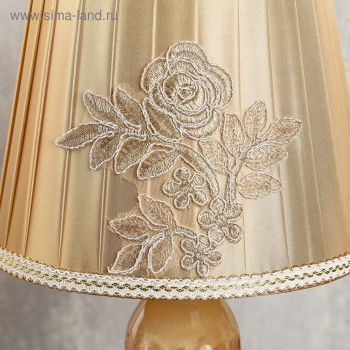 Лампа настольная "Эмилия" 1хЕ27 40Вт золото-бежевый 26х26х46 см RISALUX