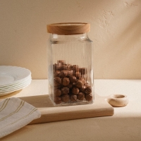 Банка стеклянная для хранения сыпучих продуктов SL Home «Афины», 2 л, 11×20,5 см, с деревянной крышкой Банка стеклянная для хранения сыпучих продуктов SL Home «Афины», 2 л, 11×20,5 см, с деревянной крышкой