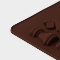 Форма для шоколада Доляна «Шахматы», силикон, 20,6×8,8 см, 16 ячеек, цвет коричневый Форма для шоколада Доляна «Шахматы», силикон, 20,6×8,8 см, 16 ячеек, цвет коричневый