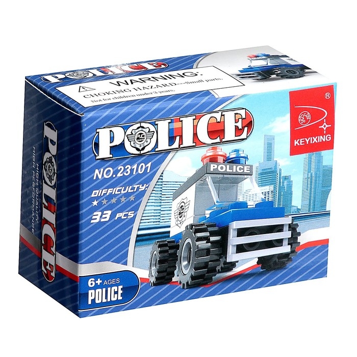 Конструктор «Полицейский джип», 33 детали Конструктор «Полицейский джип», 33 детали
