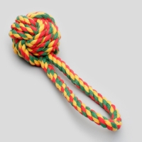 Игрушка канатная "Мяч с петлей", до 65 гр, микс цветов Игрушка канатная "Мяч с петлей", до 65 гр, микс цветов