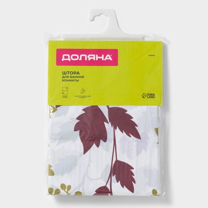 Штора для ванны Доляна &laquo;Осень&raquo;, 180&times;180 см, EVA
