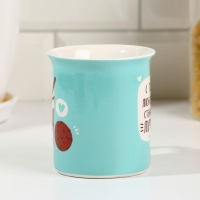 Кружка керамическая &laquo;Какао и печенька&raquo;, 300 мл, цвет голубой