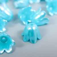 Бусины для творчества пластик "Цветок ландыша жемчужный" набор 40 шт голубой 1х0,9х0,9 см