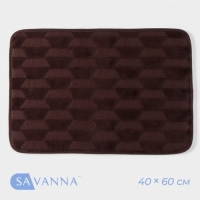 Коврик для ванной и туалета SAVANNA &laquo;Стоун&raquo;, 40&times;60 см, цвет коричневый