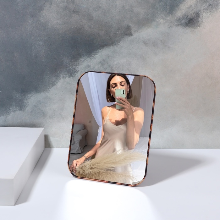 Зеркало настольное - подвесное &laquo;ANIMAL&raquo;, 12,2 &times; 16 см, цвет &laquo;леопард&raquo;