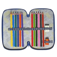 Пенал 2 секции, 125 х 205 мм, с наполнением 23 предмета, Calligrata "Монстрики" ламинированный картон, универсальный Пенал 2 секции, 125 х 205 мм, с наполнением 23 предмета, Calligrata "Монстрики" ламинированный картон, универсальный