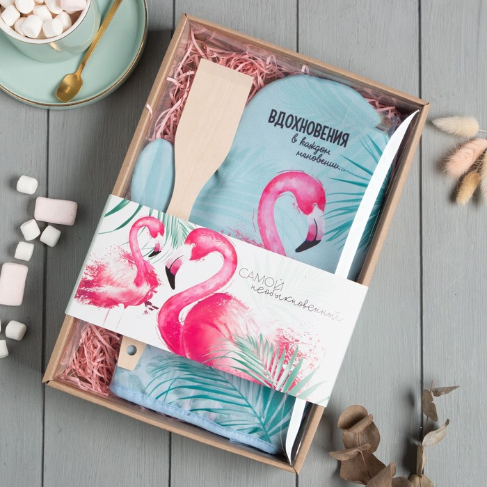 Кухонный набор &laquo;Самой необыкновенной&raquo;, варежка-прихватка 20х28 см, лопатка деревянная