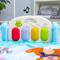 Развивающий коврик &laquo;Зимние игры&raquo;, с пианино, круглый, голубой