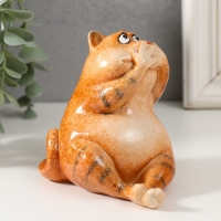 Сувенир полистоун лак "Рыжий кот молчун" 9,2х7х11,5 см