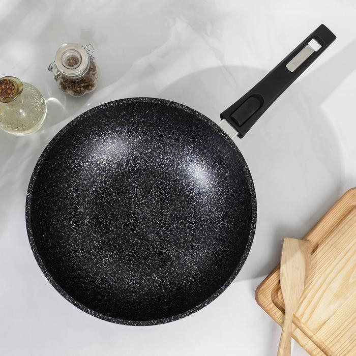 Сковорода &laquo;Гранит Star&raquo;, d=28 см, съёмная ручка, антипригарное покрытие, тёмно-синий