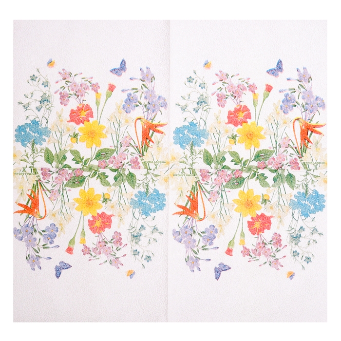 Салфетки бумажные двухслойные Салфетки бумажные двухслойные "Полевые цветы", 33х33 см, набор 20 шт.