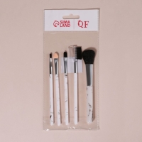 Набор кистей для макияжа &laquo;Мрамор&raquo;, 5 предметов, цвет белый/чёрный