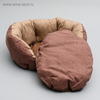 Лежанка "Комфорт", 49 х 36 х 17 см, рогожка, коричневый