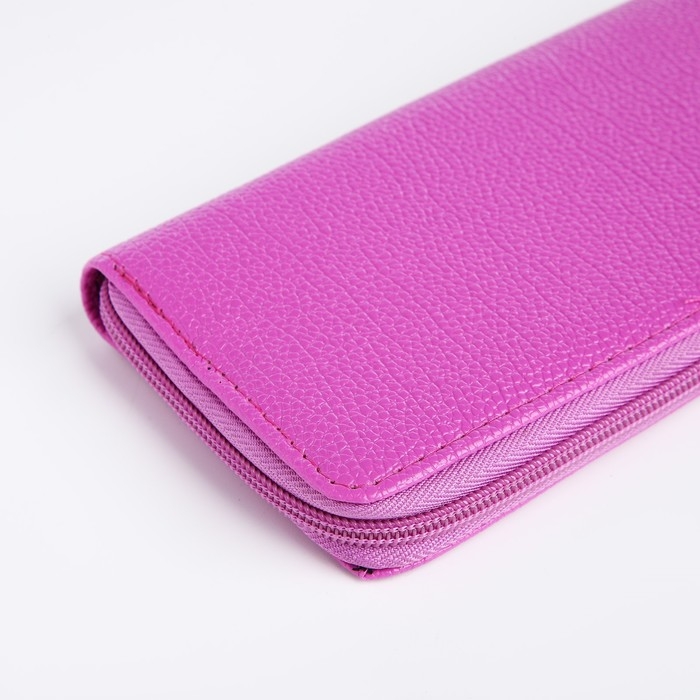 Кошелёк женский на молнии, цвет сиреневый
