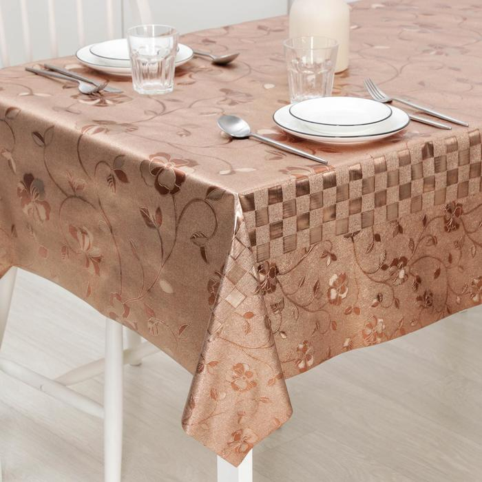 Клеёнка на стол &laquo;Вьюнк&raquo;, на тканевой основе, ширина 137 см, рулон 20 м