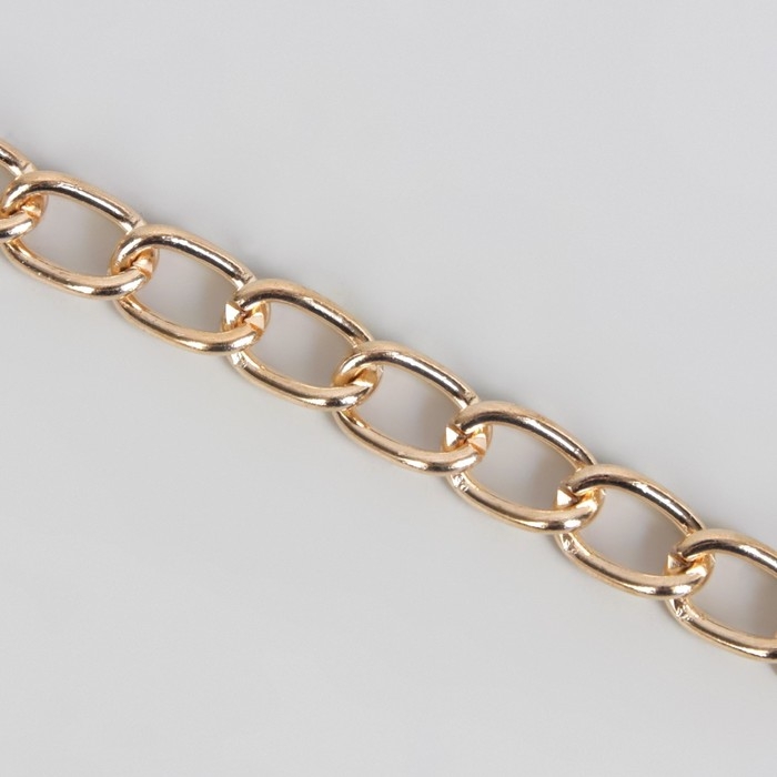 Цепочка для сумки, с карабинами, железная, 9 &times; 14 мм, 120 см, цвет золотой