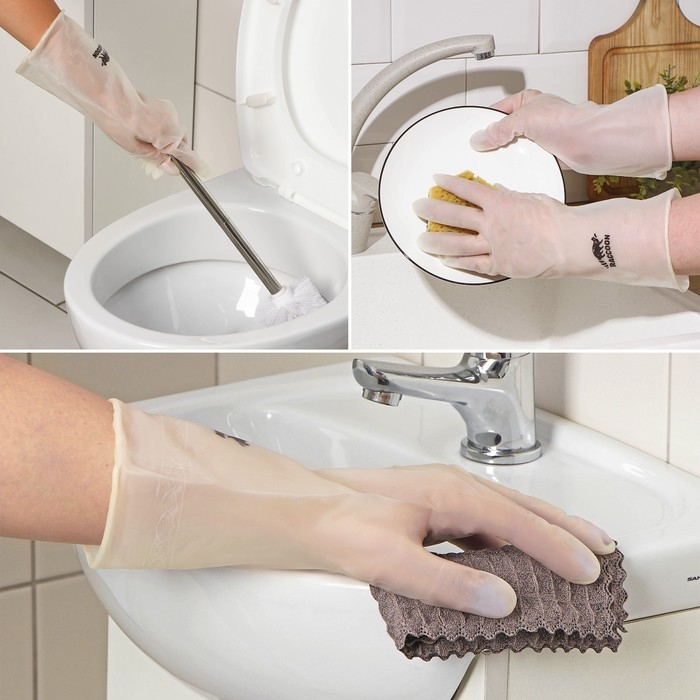 Перчатки хозяйственные Raccoon, размер S, цвет белый