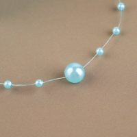 Жемчуг на леске, 3/8 мм, 9 &plusmn; 0,5 м, цвет голубой