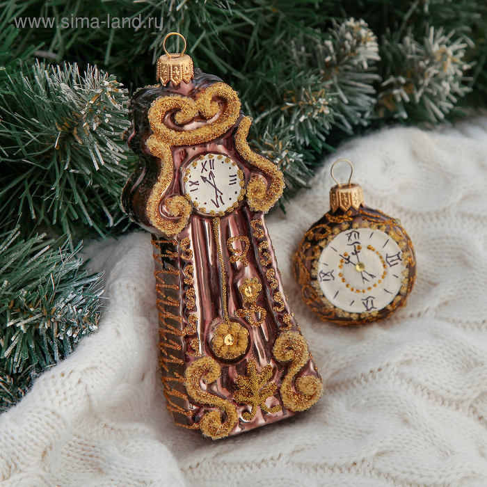 Набор ёлочных игрушек Набор ёлочных игрушек "Часы" 13*5 см микс