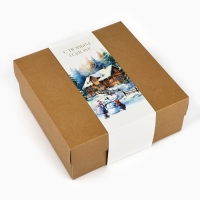 Коробка подарочная новогодняя складная &laquo;Зимняя сказка&raquo;, тиснение, 20 х 20 х 8 см, Новый год