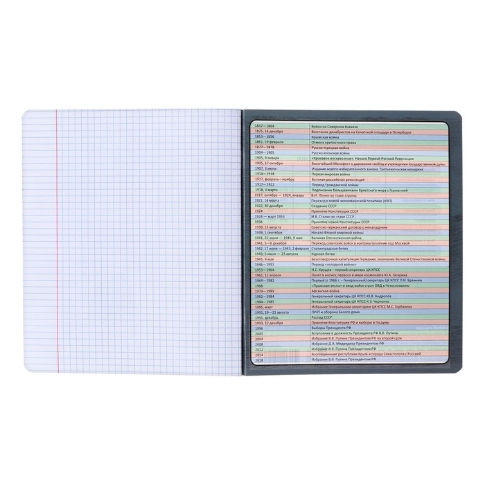 Тетрадь предметная ИСТОРИЯ, 48 листов в клетку, ErichKrause Тетрадь предметная ИСТОРИЯ, 48 листов в клетку, ErichKrause "Чубрик", пластиковая обложка, шелкография, блок офсет 100% белизна, инфо-блок