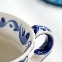 Чашка "Анемон", гжель, фарфор, 200 мл, 9 см