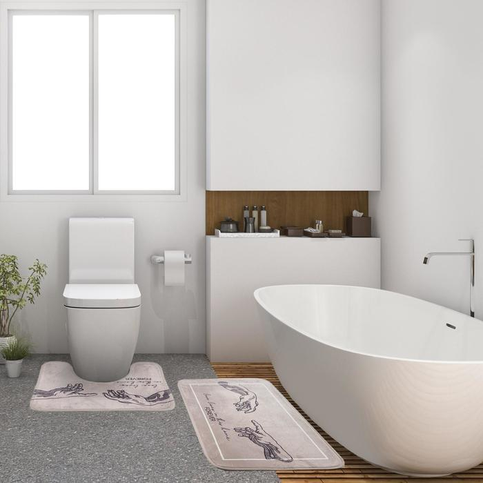 Набор ковриков для ванной Этель Набор ковриков для ванной Этель "Forever" 2 шт, 80х50 см, 50х40 см, велюр