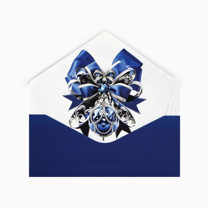 Конверт для денег подарочный «С Новым годом!», синий бант, софт тач, тиснение, 19 х 9.5 см, Новый год Конверт для денег подарочный «С Новым годом!», синий бант, софт тач, тиснение, 19 х 9.5 см, Новый год