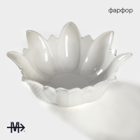 Салатник фарфоровый Magistro &laquo;Цветочек Бланш&raquo;, d=21,6 см, цвет белый