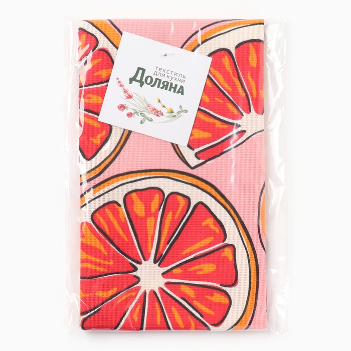 Полотенце кухонное Доляна "Grapefruit" 35х60 см, 100% хлопок, 160г/м2