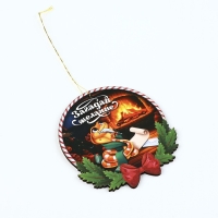 Ёлочная игрушка новогодняя &laquo;Загадай желание&raquo;, на Новый год, светится в темноте, дерево, 8 х 8,7 см