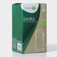 Банка стеклянная для хранения сыпучих продуктов BellaTenero &laquo;Эко&raquo;, 1 л, 9,5&times;18 см, с бамбуковой крышкой