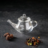 Чайник заварочный &laquo;Дамбо&raquo;, 100 мл, стекло, с металлическим ситом, прозрачный