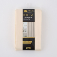 Штора для ванны SAVANNA &laquo;Классика&raquo;, с люверсами, 180&times;180 см, полиэстер, цвет бежевый