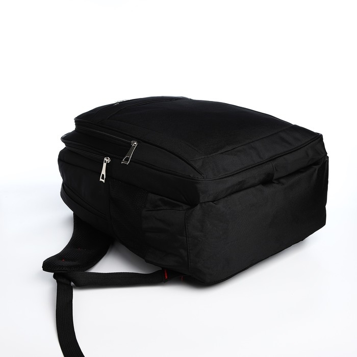 Рюкзак молодёжный из текстиля, 2 отдела на молнии, 4 кармана, цвет чёрный Рюкзак молодёжный из текстиля, 2 отдела на молнии, 4 кармана, цвет чёрный