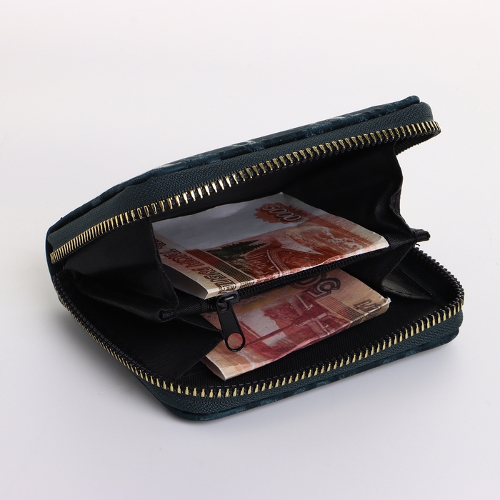 Кошелёк женский на молнии, цвет зелёный Кошелёк женский на молнии, цвет зелёный