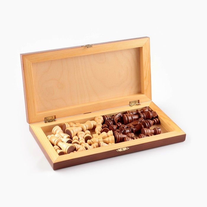 Шахматы деревянные настольные, 30 х 30 см, Шахматы деревянные настольные, 30 х 30 см, "Тура" король h-8 см, пешка-3.5 см