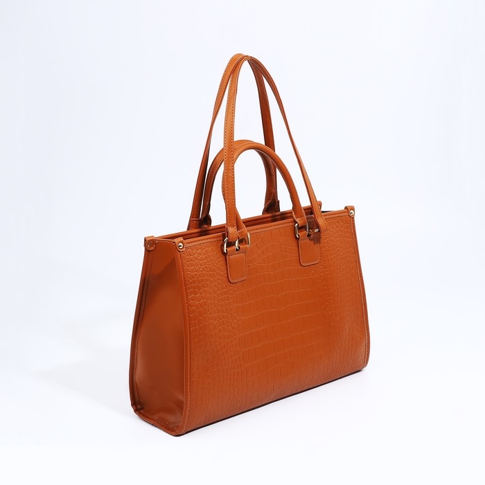 Сумка женская тоут на молнии, цвет рыжий Сумка женская тоут на молнии, цвет рыжий