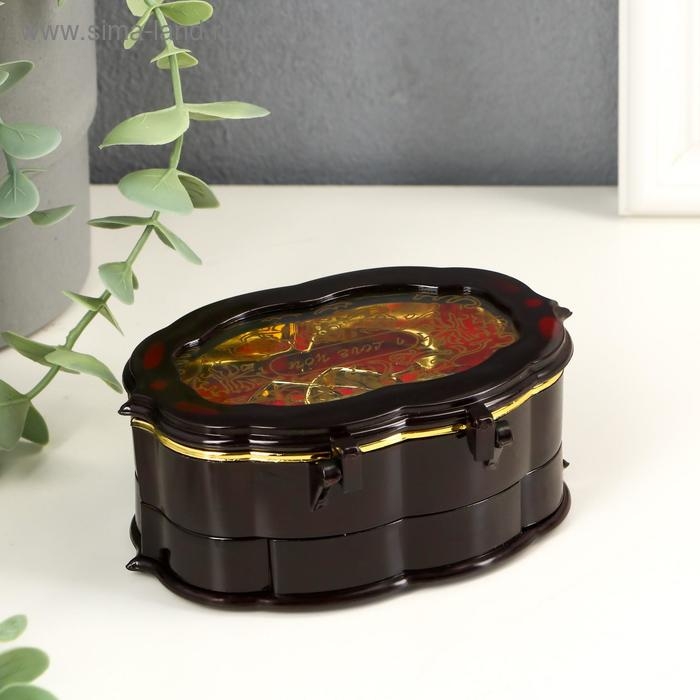 Шкатулка музыкальная овал Шкатулка музыкальная овал "Резная" 12х8х5 см