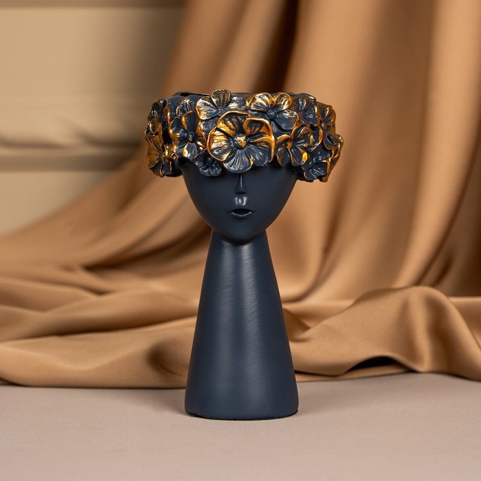 Подсвечник полистоун &laquo;Девушка с венком&raquo; 9,5 х 9,5 х 14 см МИКС