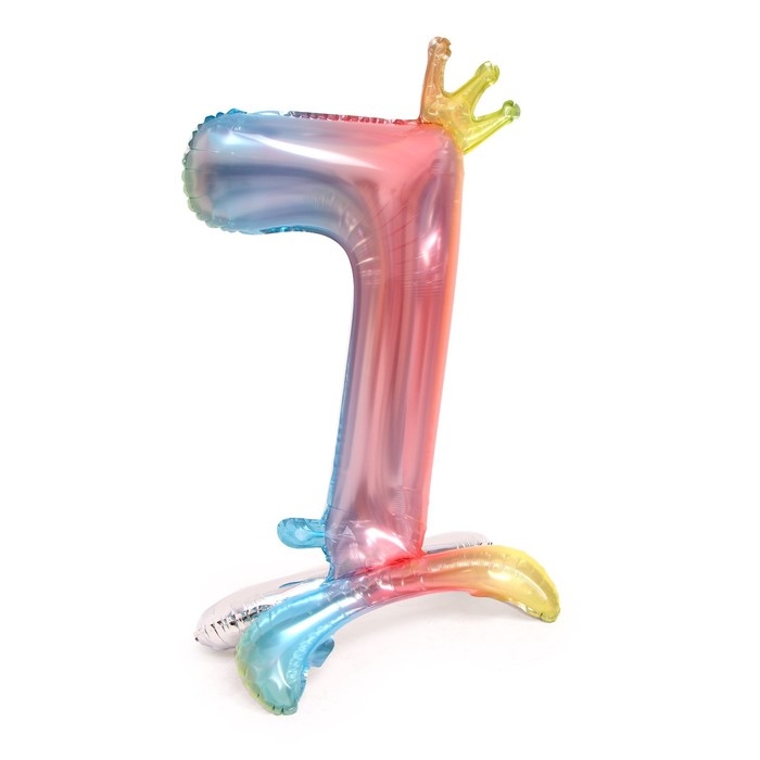 Шар фольгированный 32" &laquo;Цифра 7 с короной&raquo;, градиент на подставке