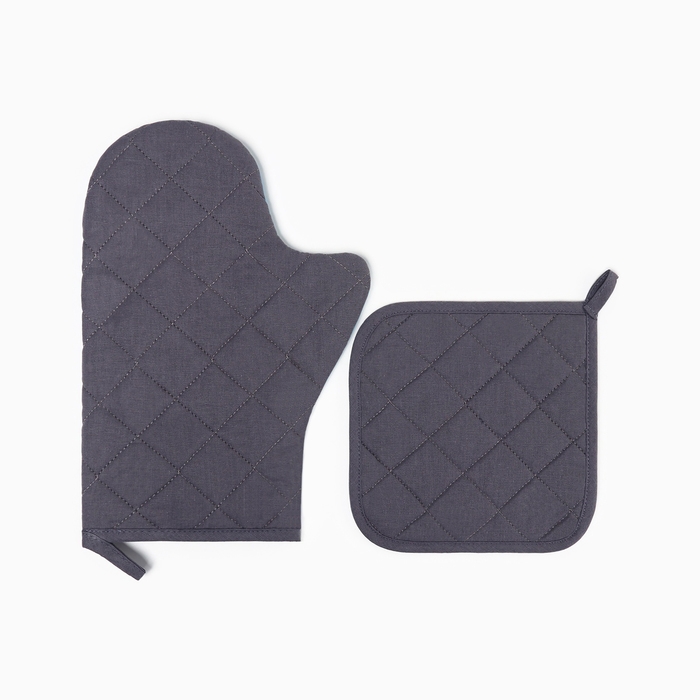 Набор кух. Доляна "Снежная зима": прихватка 17х17 см, варежка-прихватка 20х28 см, 35%хл, 65% 1033015