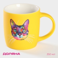 Кружка фарфоровая Доляна «Котик», 350 мл Кружка фарфоровая Доляна «Котик», 350 мл