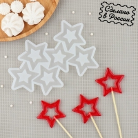 Силиконовый молд для леденцов и шоколада &laquo;Звезды&raquo;, цвет прозрачный